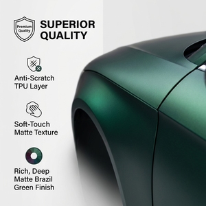 Pellicola TPU Verde Opaco per Car Wrapping, Pellicola Protettiva per Vernice, Pellicola Vinilica per Styling Veicoli, Pellicola Verde Satinato per Moto, Accessori Auto - Product Image 5