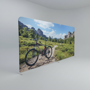 अनुकूलन योग्य 8 फीट फोल्डेबल पोर्टेबल घुमावदार तनाव कपड़े मीडिया दीवार एल्यूमीनियम मिश्र धातु प्रदर्शन के लिए - Product Image 2