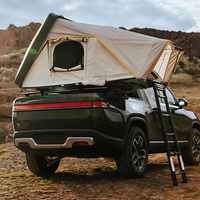 Tente de toit pliable pour 4 personnes, en aluminium, coque rigide ABS, ouverture latérale, pour le camping en plein air