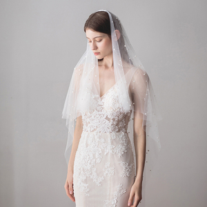 SLBRIDAL Veli da <span class=keywords><strong>Sposa</strong></span> a Due Strati con Pettini, Veli Nuziali Avorio con Perle, <span class=keywords><strong>Accessori</strong></span> da <span class=keywords><strong>Sposa</strong></span> per Donne - Product Image 4