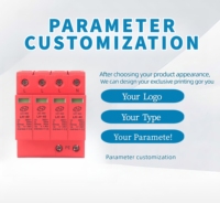 Dispositif de protection contre les surtensions triphasé CE certifié 385V 20kA-40kA 4P T1/T2 AC SPD EN61643-11 pour la protection contre la foudre des systèmes solaires