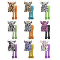 Nouvelle Collection : Ensemble 2 Pièces Imprimé Animal Halloween pour Filles Grandes Tailles – Pantalon Cloche Prêt à Expédier – Vente en Gros pour Boutiques, Tout-petits et Enfants