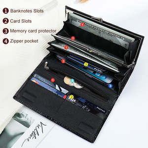 Women Purse Large Capacity Credit <b>Card</b> <b>Holder</b> <b>Ladies</b> Clutch Long <b>Wallet</b> Genuine Leather <b>Wallet</b> <b>for</b> Women - Product Image 5