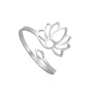 Anello di loto 18K oro placcato in acciaio inox moda eleganti gioielli anelli per uomini e donne <span class=keywords><strong>accessori</strong></span> Yoga da indossare tutti i giorni - Product Image 5