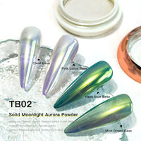 Poudre de vernis à ongles solide de haute qualité, effet aurore, 6 couleurs, pigment clair de lune, poudre liquide effet miroir aurore, chrome pour ongles