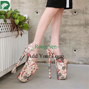 Scarpe a punta aperta con tacco alto da donna floreali da donna tacchi alti pazzi alti con zeppa con tacco alto sandali con cinturino fibbia - Product Image 5