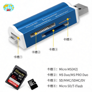เครื่องอ่านการ์ด USB ออลอินวันแบบพกพา รองรับการ์ด TF/<span class=keywords><strong>SD</strong></span>/MS ใช้งานได้กับโทรศัพท์ คอมพิวเตอร์ โน้ตบุ๊ก USB 2.0 อ่านข้อมูลได้รวดเร็ว - Product Image 4