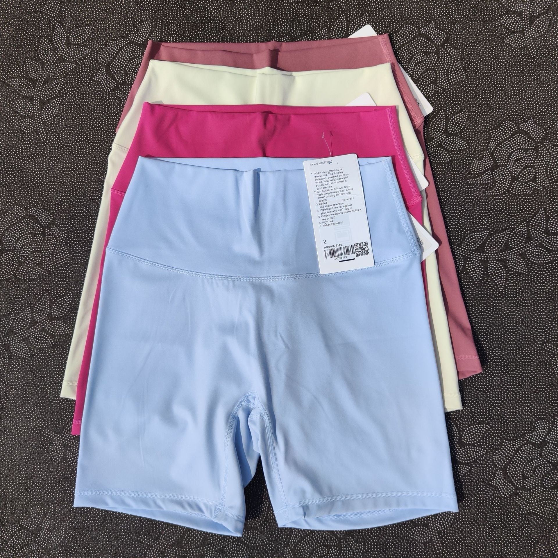 Women's High Waist Yoga Fitness Sports Shorts Solid Color Double-Sided Brushed High Elastic Abdomen Shaping Built-In Pocke