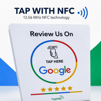 Support de table NFC Google Review en acrylique avec code QR pour les entreprises, restaurants, cafés, hôtels – Optimisez les avis clients