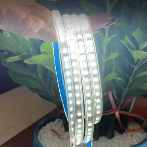 SMD2835 Lampu Led 220V 120 Tegangan Tinggi/M 7W RA80 IP65 Strip Led TPU Tahan Air