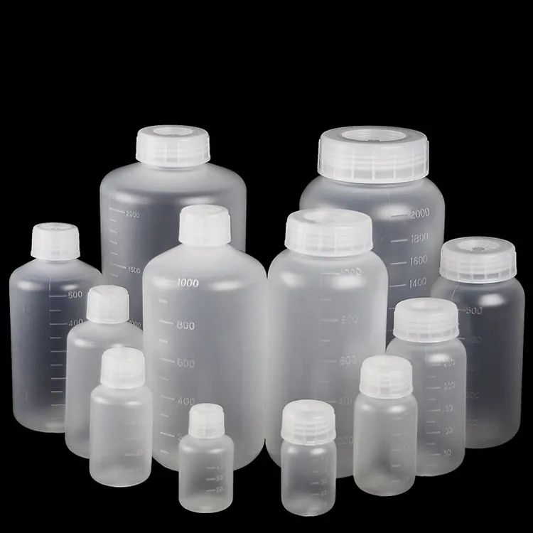 Lab Use Factory price 60ml~2500ml Laboratory Chemical HDPE Plastic Wide Mouth Reagent Bottle