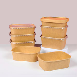 Tazón de papel desechable con tapa, platos de papel kraft para llevar, tazón de papel redondo al por mayor para comida rápida - Product Image 2