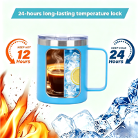 Mug à café de bureau en acier inoxydable à double paroi de 12 oz, sans BPA, portable pour le camping et les voyages, gobelet à vin isotherme sous vide