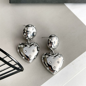 Pendientes de Plata S925 con Corazón Estilo Bohemio y Circonitas para Mujer, Hechos en Corea, Joyería de Moda, Regalo - Product Image 2