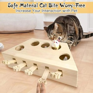 Gioco Interattivo in Legno per Gatti con Topolini Pop-up e Leve a Forma di Zampa, Stile Whack a Mole per Divertimento e Alleviamento della Noia - Product Image 3