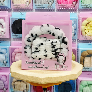 Yıkama yüz temizleme süngeri bulut saç bandı güzellik makyaj kravat Spa kafa bandı saç bandı saç tokası hediye kutusu bileklik seti - Product Image 3