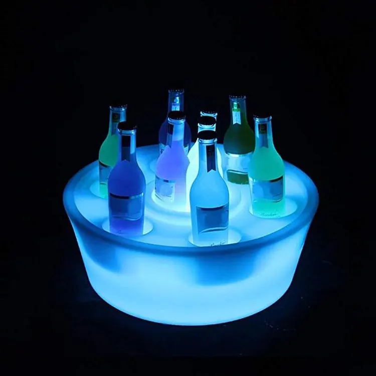 Restaurant Wine Serving Tray Customised Plastic Bar LED Rolling Tray