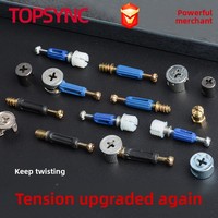 Connecteur de meubles trois-en-un en fer |   Verrou de roue excentrique à dégagement rapide et tige de raccordement |   Fixateur robuste pour armoire