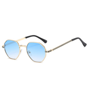 Gafas de Sol de Moda, Clásicas, Retro, para Mujer, Protección Solar, Montura Metálica Pequeña, Poligonal, para Viajes al Aire Libre - Product Image 3