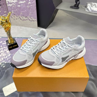 Baskets rétro blanches épaisses pour hommes, en maille et cuir, à lacets, semelle épaisse, mode athlétique, chaussures de marche de luxe pour couple