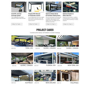 Waterproof <strong>Outdoor</strong> Motorized Aluminum Louvered Pergola <strong>With</strong> LED Lighting for Garden - Product Image 4