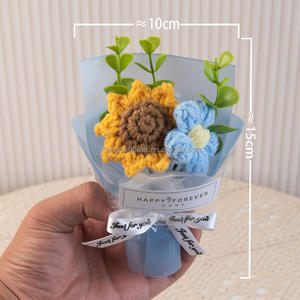 Flores de Planta de Ganchillo Hechas a Mano, Decoración del Hogar, Hilo, Flor Artificial para Decoración de Bodas, Ramo de Girasoles de Ganchillo, <span class=keywords><strong>Y3</strong></span> - Product Image 1