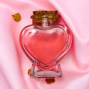 Nuovo design 70ml diffusore di fragranze a forma di cuore olio per aromaterapia profumo contenitore per caramelle bottiglie di vetro trasparente con sughero aromatico