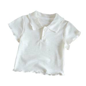 Camiseta <span class=keywords><strong>de</strong></span> algodón <span class=keywords><strong>de</strong></span> manga corta para niñas, nueva colección <span class=keywords><strong>de</strong></span> verano 2025, estilo coreano, cuello dulce <span class=keywords><strong>de</strong></span> <span class=keywords><strong>muñeca</strong></span>, tratamiento suave que absorbe la humedad para bebés. - Product Image 1