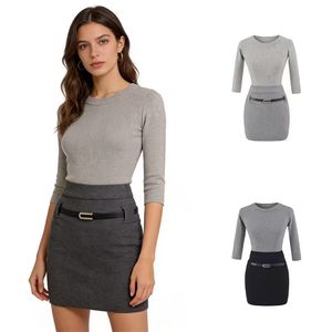 Spring Long Sleeve <b>Sweater</b> and Dress <b>Set</b> - Product Image 1