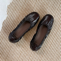 Chaussures plates pour femmes, style scolaire mignon, en cuir souple élastique, à enfiler, collection Printemps-Automne 2026