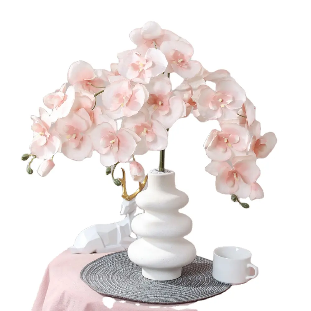 Оптовая Продажа 78 см 8 головок Высокое качество украшения дома орхидеи настоящие искусственные цветы