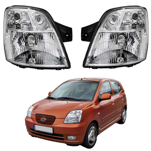 Faro Delantero para <span class=keywords><strong>Kia</strong></span> <span class=keywords><strong>Picanto</strong></span> 2004 <span class=keywords><strong>2005</strong></span> 2006 2007 Luz Principal Lámpara Antiniebla Frontal de Conducción DRL Autopartes OE 9210107000 9210207000 - Product Image 1