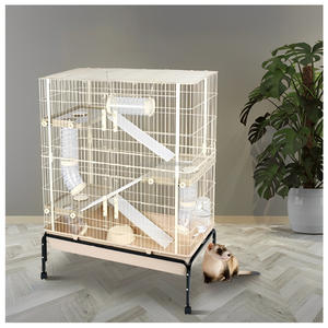 2 & <span class=keywords><strong>4</strong></span> çok seviyeleri kapalı gelincik/Chinchilla/tavşan Metal Plastic kafes plastik raflar ile rampalar ve derin tepsi - Product Image 5