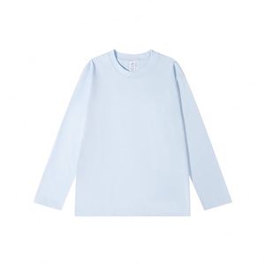 100% Combed Cotton Crew-Neck Long Sleeve Men's T-Shirts Cotton Base - Product Image 5