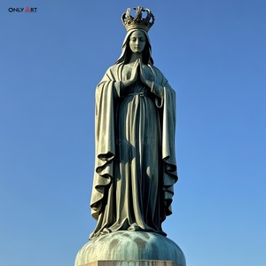 Religión Iglesia Católica Grande Decoración moderna para exteriores Artesanía de metal Latón Fundido Tamaño real Virgen María Orando Estatua de bronce Escultura - Product Image 6