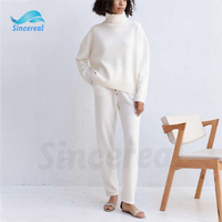 Sincereal vêtements de détente pour femmes femmes tricoté laine cachemire vêtements de salon ensemble femmes pull tricot deux pièces ensemble