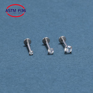 थोक G23 ASTM F136 टाइटेनियम पिन प्रकार स्टड कान की बाली फैशन जिक्रोन कान भेदी शरीर के गहने - Product Image 4