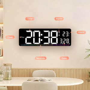 Reloj de Mesa con Temporizador, Espejo con Pantalla LED de Neón, Despertador Eléctrico Inteligente con Luz LED Digital y Control Remoto para Estudio - Product Image 3