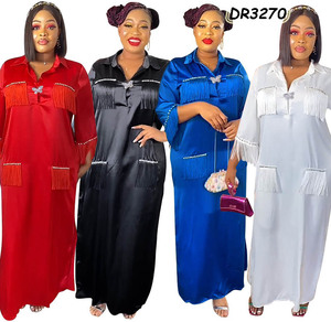 Vestito lungo da donna musulmano africano eleganti abiti <span class=keywords><strong>giallo</strong></span> reale per la festa di nozze - Product Image 1