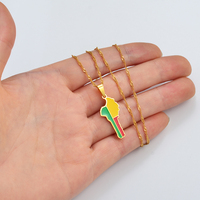 Colliers pendentifs en forme de carte du Bénin en couleur or, bijoux en acier inoxydable et cuivre pour femmes et hommes, cadeaux de mariage, style béninois # 278521
