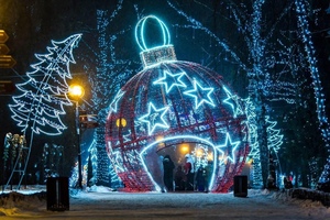 Outdoor Ornament Ball Tunnel Multi Arch Festive Walkway for Park Resort and Winter Wonderland - Product Image 5