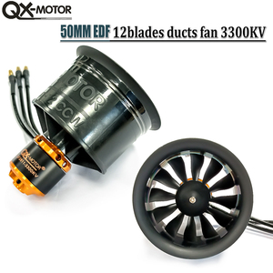 QX-MOTOR d'origine 50MM <span class=keywords><strong>EDF</strong></span> 12 pales moteur de ventilateur canalisé QF2611 3300KV CW CCW avec carte de commande 1000W pour pièces de ventilateur violent - Product Image 4