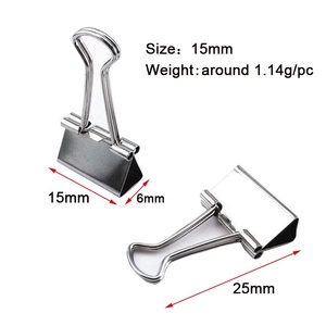 Bạc màu <span class=keywords><strong>15</strong></span> mm 5.9 inch kim loại chất kết dính Clips gấp lại văn phòng phẩm & văn phòng tài liệu chủ - Product Image 2