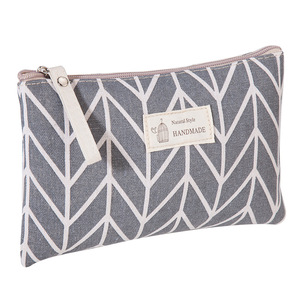 <span class=keywords><strong>Sac</strong></span> cosmétique en toile écologique élégant pour femmes, portable et multifonctionnel pour le rangement des articles de toilette avec fermeture à glissière - Product Image 2