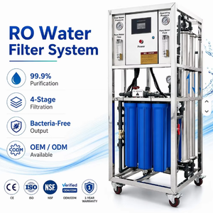 Système de filtration d'eau par osmose inverse 5 étapes 500 LPH, unité de purification portable, cartouche de pré-filtration, boîtier, réservoir, traitement, skid - Product Image 1