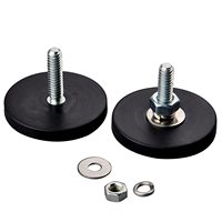 Aimants en pot enduits de caoutchouc C66 avec barre de vis M5 pour voiture, base de lumière LED