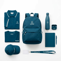 Set de Regalo Corporativo Premium de Alta Gama Personalizado: Mochila, Camiseta Polo, Gorra, Termo, Cordón, Cuaderno, Impresión UV en Poliéster