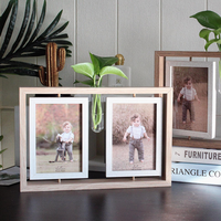 Cadre photo rotatif en bois à 3 panneaux, directement de l'usine, pour photos de famille, décoration de salon, chambre ou bureau
