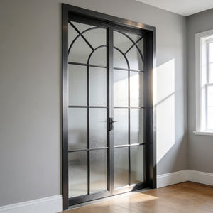 Puerta Francesa de Aluminio con <span class=keywords><strong>Marco</strong></span> Arqueado, Triple Acristalamiento, Diseño Lineal Moderno con Tornillos Ocultos y Herrajes Silenciosos para Patio - Product Image 2