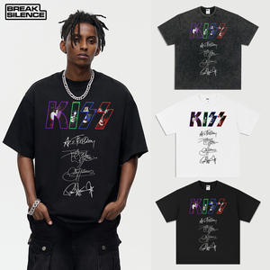 <span class=keywords><strong>KISS</strong></span> Street Style da uomo t-shirt a maniche corte Cross-Border estate Trendy 300 grammi larghi 100% cotone New American <span class=keywords><strong>Rock</strong></span> Band - Product Image 2